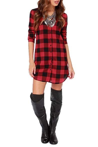 plaid red and black dress
