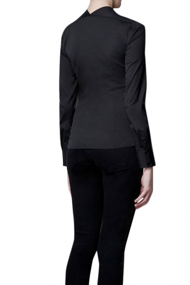 black draped shirt