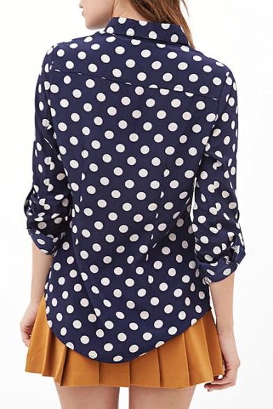 polka dot collar shirt