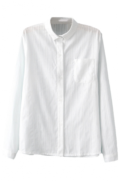 stripe embroidered shirt