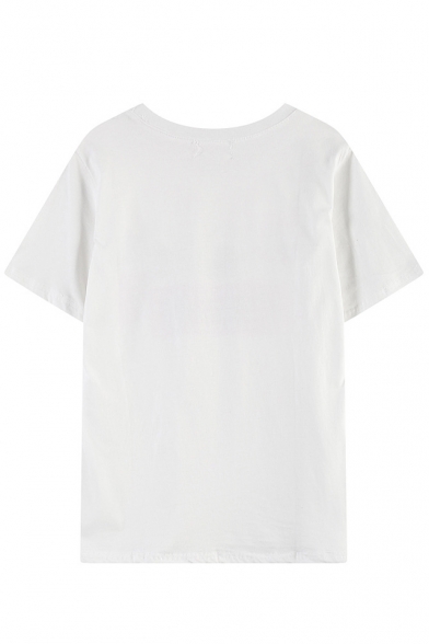 Omelette&Japanese Word Print Short Sleeve T-shirt