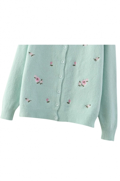 embroidered floral cardigan