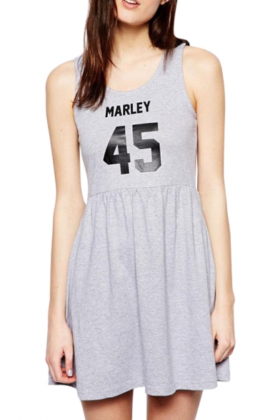Marley 45 Print Zip Back Off-White A-line Tank Dress