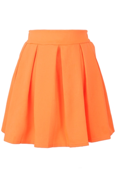 Bright Color High Waist Pleated Mini Skirt - Beautifulhalo.com