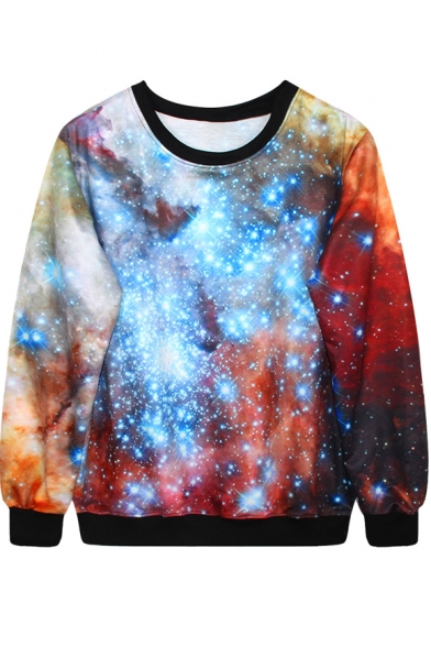 Fantasy Space Print Sweatshirt