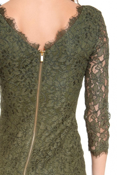 olive lace dress