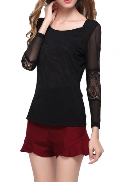 black top round neck