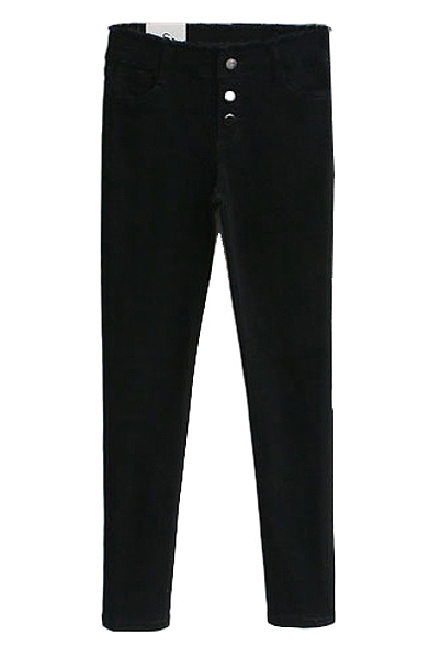 Plain High Waist Fitted Casual Skinny Pants