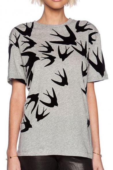 swallow print shirt