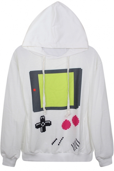 Lovely Adventure Time Print Hoodie with Long Sleeve