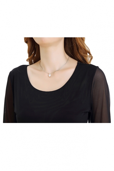 black top round neck
