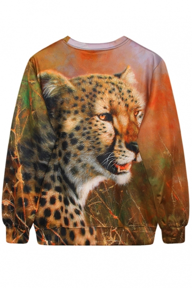 Leopard On Grassland Print Sweatshirt