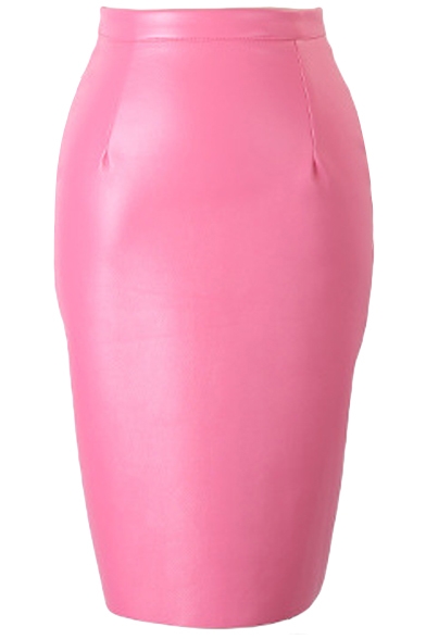 pink midi pencil skirt