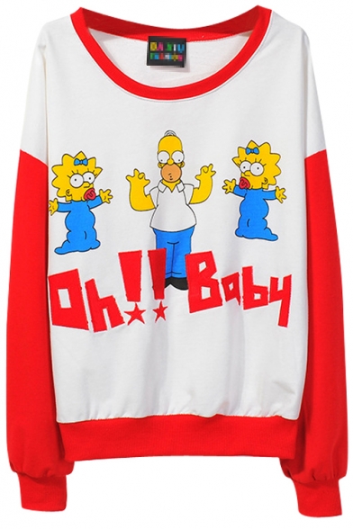 Mr.Simpson&Baby Print Sweatshirt