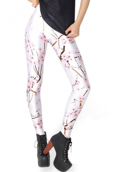 Peach Blossom Tie Dye Print Fashion Leggings