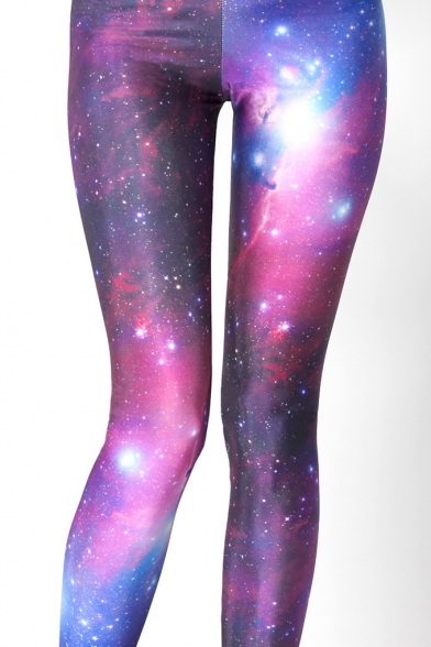 Beautiful Starry Sky Print Elastic Waist Fashion Leggings