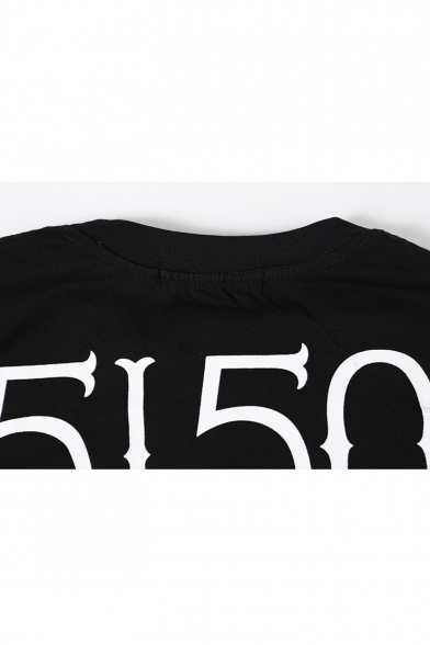 It Style Skull&Letter&Number Print T-Shirt - Beautifulhalo.com