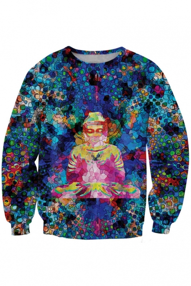 Ink Color Avalokitesvara Print Sweatshirt