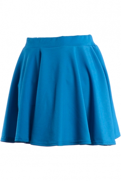 Blue Ladylike A-line Short Skirt