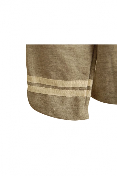 Cotton&Linen Drawstring Neck Oversized Lapel Navy Style Sweatshirt