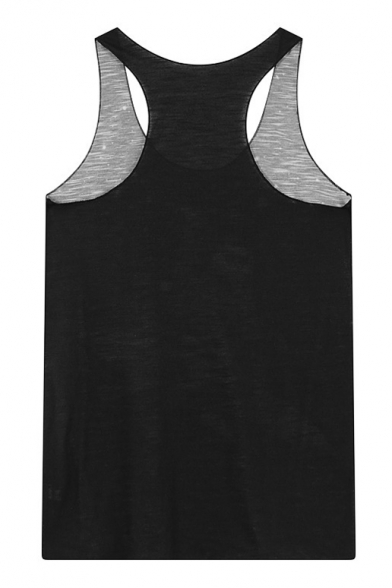 Rocket and Space Cat Print Round Neck Tanks - Beautifulhalo.com