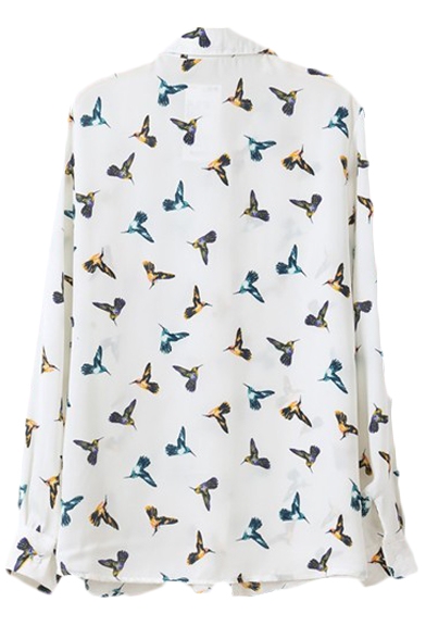 bird print blouse uk