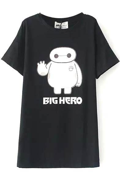 Black Short Sleeve Big Hero T-Shirt