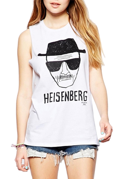 Heisenberg Man Print White Vest