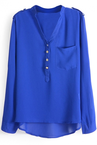 royal blue chiffon top