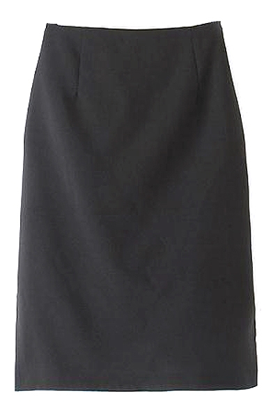 Plain Fitted Split Hem Midi Pencil Skirt