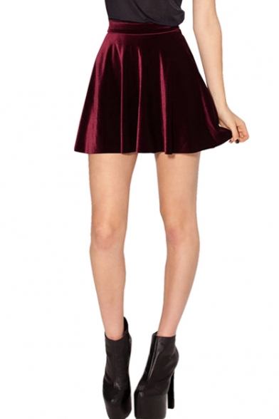 burgundy skater skirt outfit