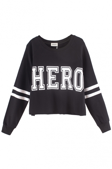 HERO&Stripe Print Crop Sweatshirt
