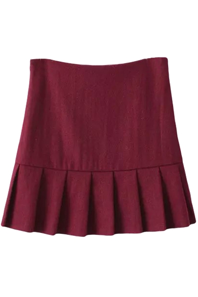 pleated hem mini skirt