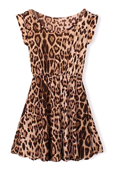 leopard a line dress