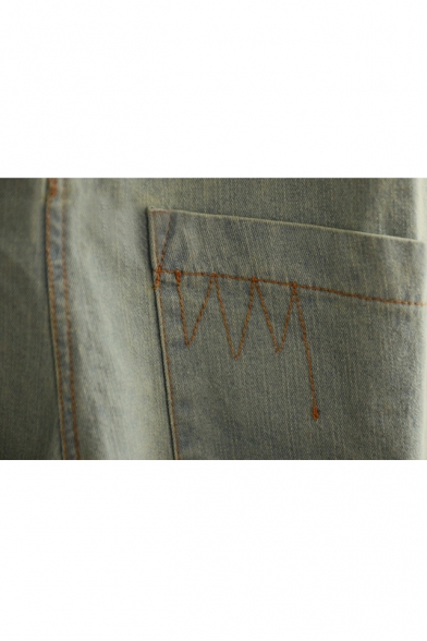 Casual Style Vintage Delicate Button Embellish Denim Overalls
