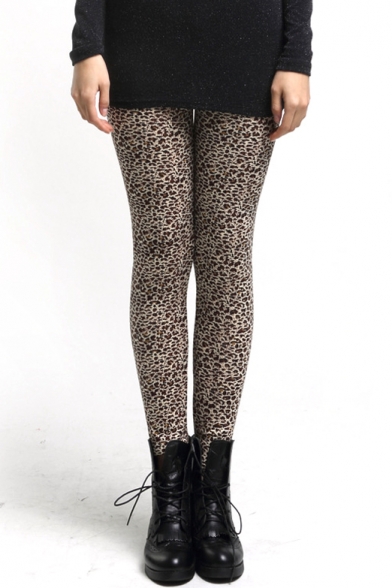 Classic Leopard Print Warm Skinny Leggings