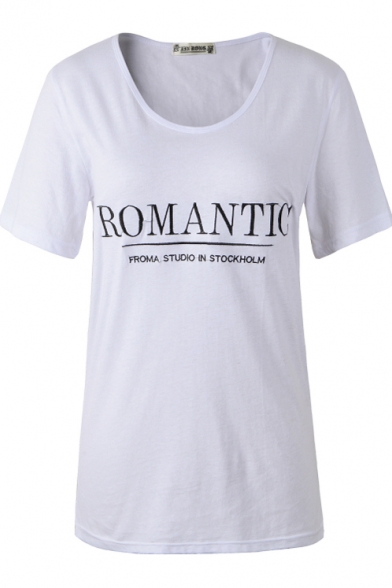 Black Romantic Embroidered White Short Sleeve T-Shirt