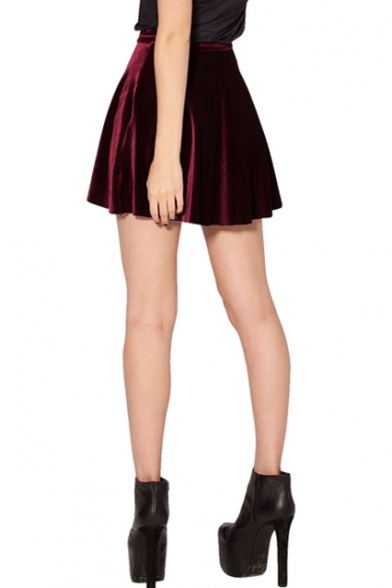 burgundy skater skirt outfit