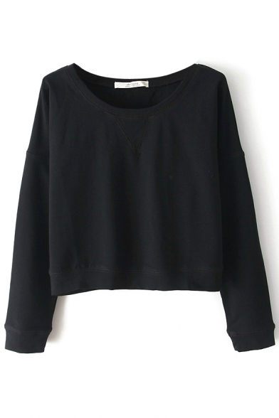 black cropped sweatshirt