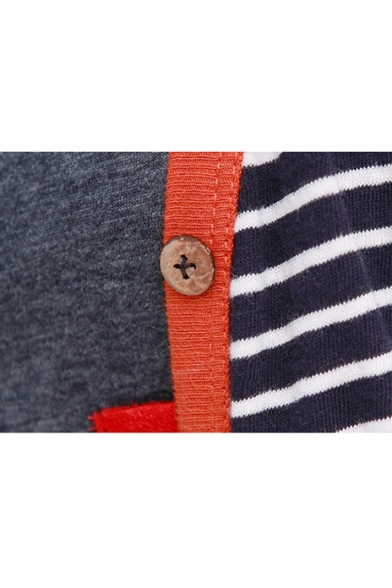 England Preppy Style Stripe Button Fly Long Sleeve Cardigan