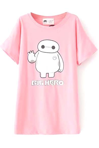 Pink Short Sleeve Big Hero T-Shirt