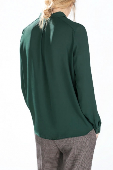 dark green chiffon blouse