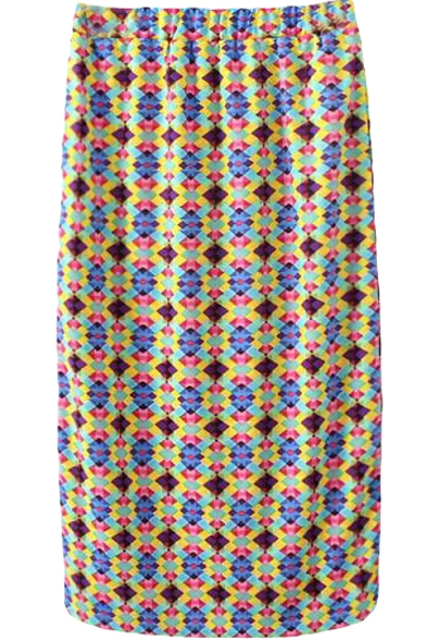 Kaleidoscope Pattern Mid Tube Skirt