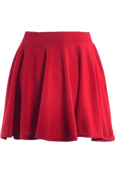 Red Ladylike A-line Short Skirt