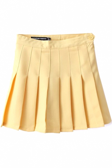 Yellow Pleated Tennis Style Skirt