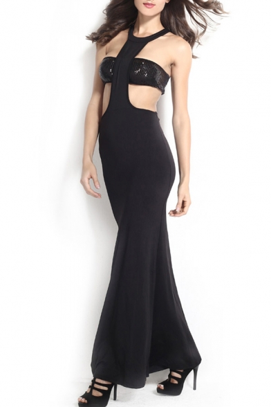 black tube top maxi dress