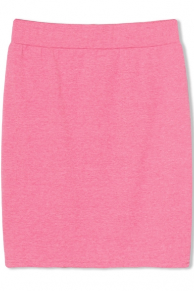 Elastic Bodycon Plain Skirt