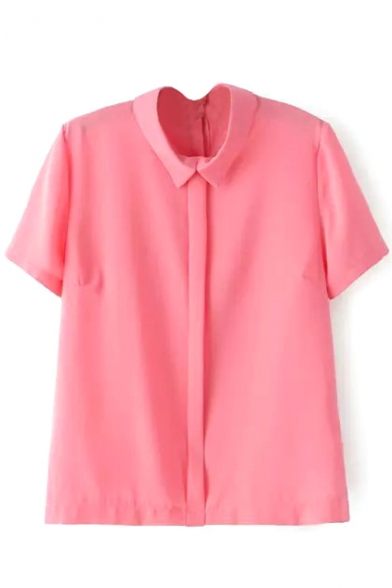Pink Short Sleeve Slim Shirt