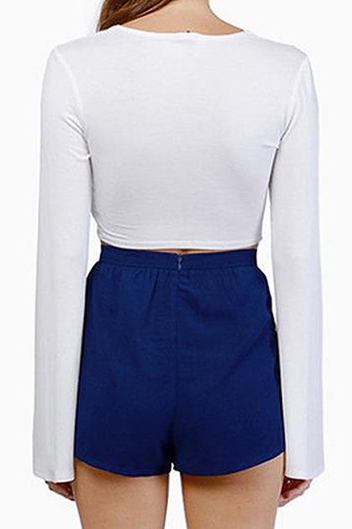 Twist Front Detail Long Skeeve Cropped Top