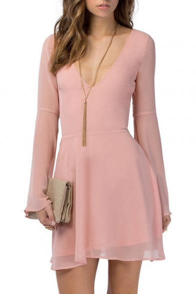 plunge chiffon dress